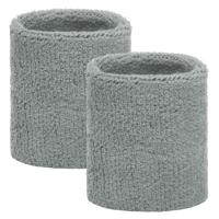Goedkope zweetbandjes lichtgrijs 2 stuks