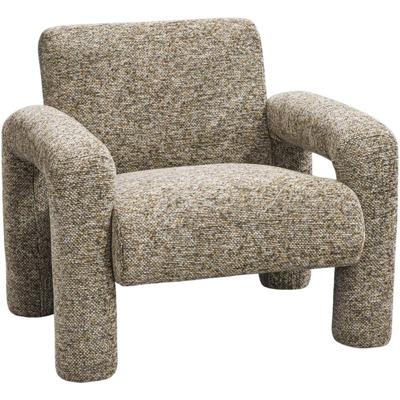 Leen Bakker - Fauteuil Puck - Melange - Stof - Bruin - 78x88x85 Cm