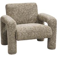 Leen Bakker - Fauteuil Puck - Melange - Stof - Bruin - 78x88x85 Cm
