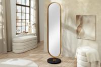 Ovale staande spiegel PORTRAIT 175cm goud ijzer zwart marmeren voet handgemaakt - 46100