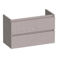 Brauer Joy - Onderkast Ondiep - 80 cm - met 2 Softclose Lades Greeploos en 1 Sifon Uitsparing - Timber Greige