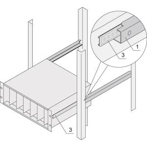 Schroff 24562457 19 inch Rails voor patchkast