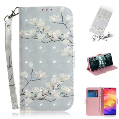 3D gekleurde tekening horizontale Flip lederen draagtas met houder & kaartsleuven & portemonnee voor Huawei P30 (Magnolia)