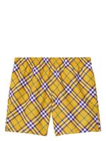 Burberry short de bain à carreaux - Jaune