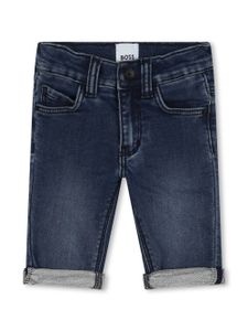 BOSS Kidswear logo-embossed straight-leg jeans - Bleu