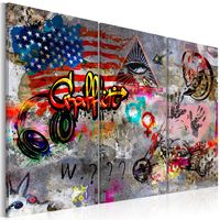 Schilderij - Amerikaanse Graffiti , 3 luik