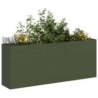 Plantenbak 200x40x80 cm koudgewalst staal olijfgroen