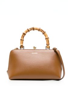 Jil Sander mini sac cabas Goji à anse en bambou - Marron