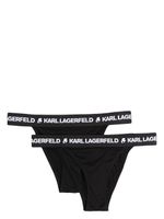 Karl Lagerfeld lot de 2 tangas à taille à logo - Noir