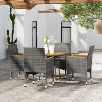 5-delige Tuinset poly rattan grijs