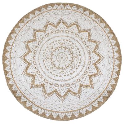 Tapijt met print rond 240 cm gevlochten jute