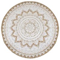 Tapijt met print rond 240 cm gevlochten jute