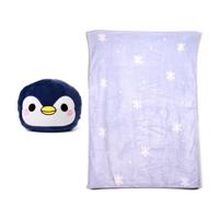 Blankeazzz Adoramals Nico de Pinguin 2-in-1 Knuffel & Reisdeken