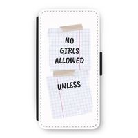 No Girls Allowed Unless: iPhone 12 Flip Hoesje