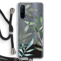 Tropical watercolor leaves: OnePlus Nord CE 5G Transparant Hoesje met koord