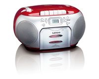 Portable FM Radio CD - Cassettespeler Lenco Rood-Zilver - thumbnail