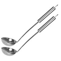 Soep/saus opscheplepel - 2x - zilver - RVS - 32 cm - Keukengerei - soeplepel