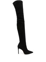 Stuart Weitzman cuissardes en daim 100 mm - Noir