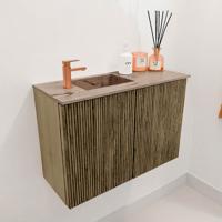 Toiletmeubel Mondiaz Joya Dlux | 60 cm | Meubelkleur Dusk | Faye wastafel Arena Wasbak Links | 1 kraangat
