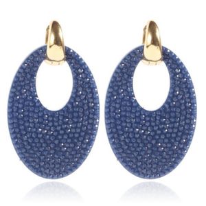 Ovale dames oorbellen Cilla Jewels Blauw Goudkleurig