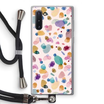 Terrazzo Memphis Pink: Samsung Galaxy Note 10 Transparant Hoesje met koord