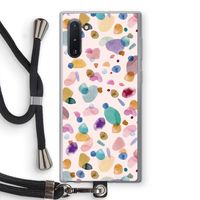 Terrazzo Memphis Pink: Samsung Galaxy Note 10 Transparant Hoesje met koord