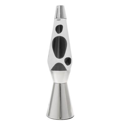 Fisura Lava Lamp Bullet - Chrome Basis Met Heldere Vloeistof En Zwarte lava