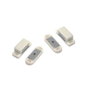 2x stuks magneetsnapper / magneetsnappers met metalen sluitplaat wit 4,7 x 1,4 x 1,6 cm