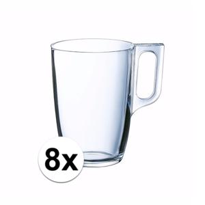 Thee glas/thee beker Kenstington - 8x - transparant - glas - 320 ml