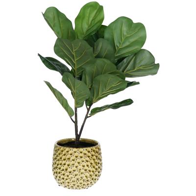 Plantenpot/bloempot Pebblo - keramiek/geglazuurd?- geel - druppels - D21 x H17 cm Plantenpot/bloempot Pebblo - keramiek/geglazuurd?- geel - druppels - D21 x H17 cm