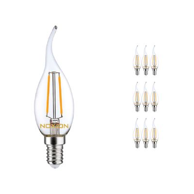 Voordeelpak 10x Noxion Lucent Gloeilamp LED Kaars 2.5W 827 BA35 E14 Helder | Vervanger voor 25W Voordeelpak 10x Noxion Lucent Gloeilamp LED Kaars 2.5W 827 BA35 E14 Helder | Vervanger voor 25W