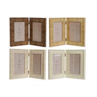 Fotolijsten Home ESPRIT Bruin Beige Natuurlijk Ivoor Kristal polyestyreen Scandinavisch 31 X 2 X 21 cm (4 Stuks)