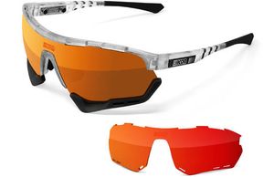 Scicon - Fietsbril - Aerotech XXL - Frozen Matte - Multimirror Lens Brons + extra Mulricolor Lens Rood