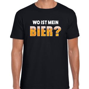 Wo ist mein bier fun shirt zwart voor heren drank thema 2XL  -