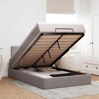 Ottoman bed met matras 120x190 cm stof taupe