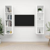 Tv-wandmeubelen 2 st spaanplaat wit