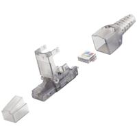 BKL Electronic RJ45-stekker, zonder gereedschap, UTP, Cat 6A 10121200 Stekker, recht Aantal polen 8P8C Transparant 1 stuk(s) - thumbnail