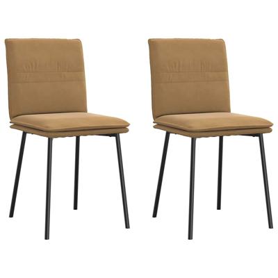 Eetkamerstoelen 2 st fluweel bruin