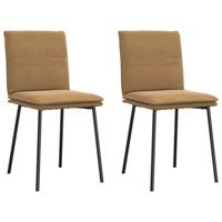 Eetkamerstoelen 2 st fluweel bruin