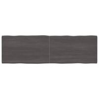 vidaXL Tafelblad natuurlijke rand 200x60x(2-6)cm eikenhout donkerbruin