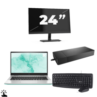 HP EliteBook 830 G8 - Intel Core i5-11e Generatie - 13 inch - Touch - 16GB RAM - 256GB SSD - Windows 11 Home + 1x 24 inch Monitor