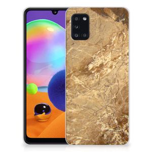 Samsung Galaxy A31 TPU Siliconen Hoesje Marmer Creme