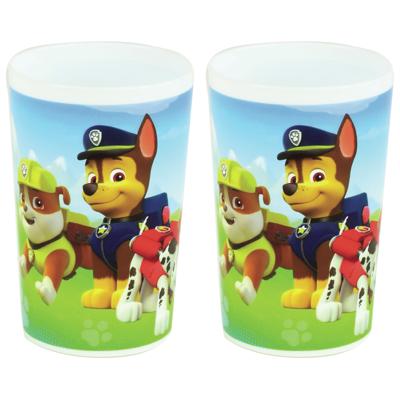 Disney Paw Patrol beker - 2x stuks - 220 ml - kunststof - drinkbeker - kinderbeker