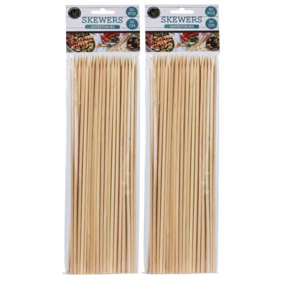 Bamboe houten sate prikkers - spiezen - 30 cm - 100x stuks - Vleespennen - BBQ spiezen