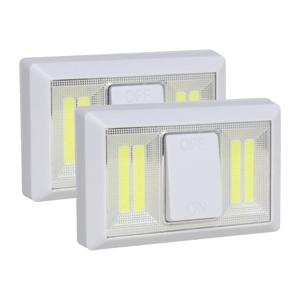Kastlampen - 2x - schakelaar - LED lampen - wit - 11 x 7.5 cm