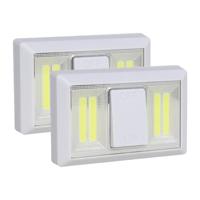 Kastlampen - 2x - schakelaar - LED lampen - wit - 11 x 7.5 cm