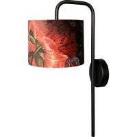 Masterlight Zwarte wandlampVenus met Flower lampenkap - 3262-05-6580-BL-20