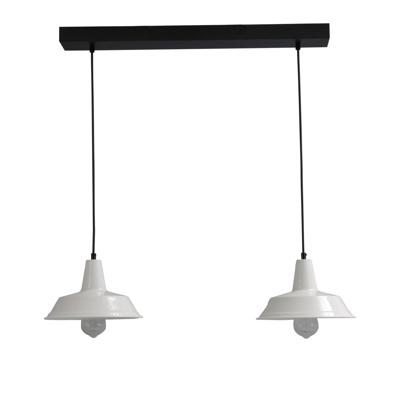 Masterlight Witte vintage eettafellampIndustria 2x25 2-lichts met zwart - 2545-06-06-S-70-2
