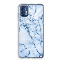 Blauw marmer: Motorola Moto G9 Plus Transparant Hoesje