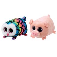 Ty - Knuffel - Teeny Ty's - Hootie Owl & Curly Pig - thumbnail